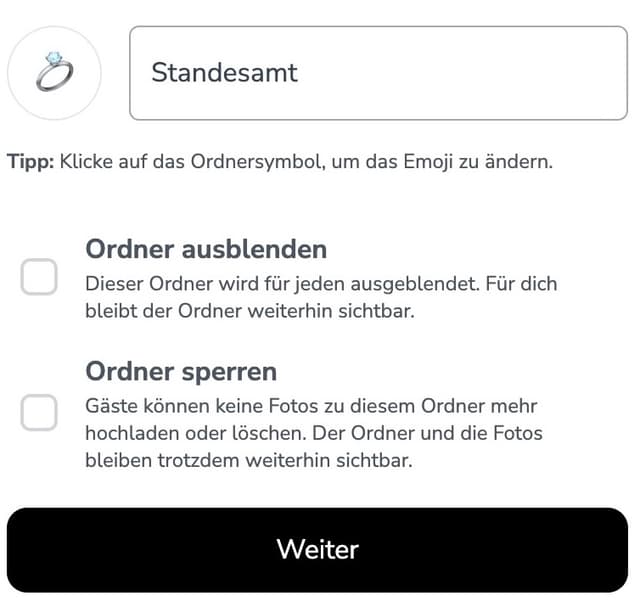 Neue Ordner-Optionen