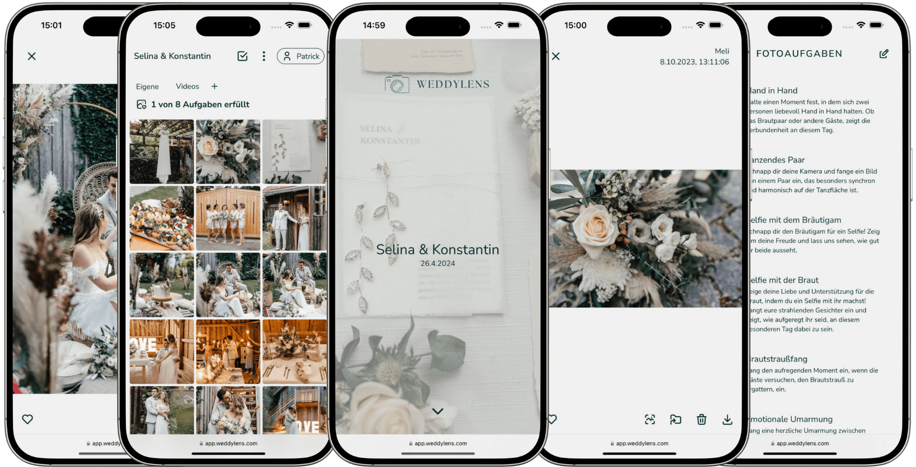 Screenshot von WeddyLens